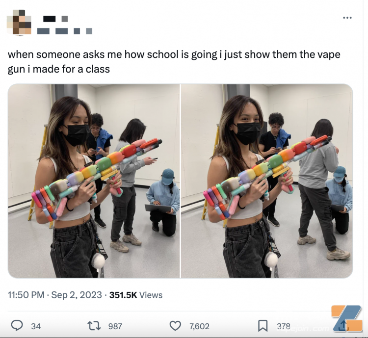 用廢棄的電子煙制作的“玩具”。