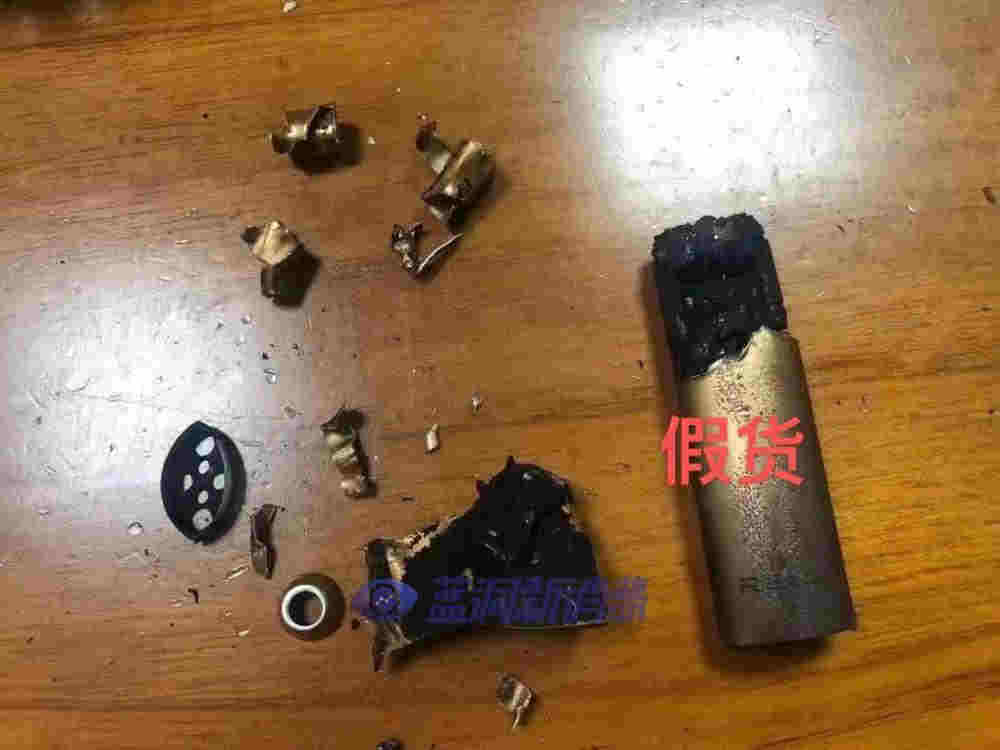 用戶使用假悅刻煙桿充電時發生爆炸（圖） 