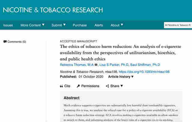 匹茲堡大學：電子煙危害遠小于卷煙 